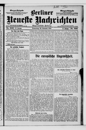 Berliner Neueste Nachrichten vom 28.11.1912