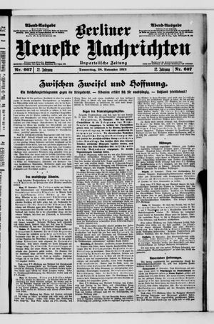 Berliner Neueste Nachrichten vom 28.11.1912
