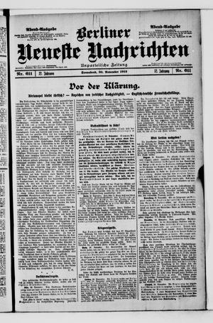 Berliner Neueste Nachrichten vom 30.11.1912