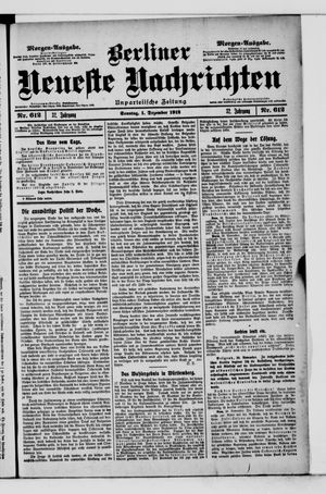 Berliner Neueste Nachrichten vom 01.12.1912