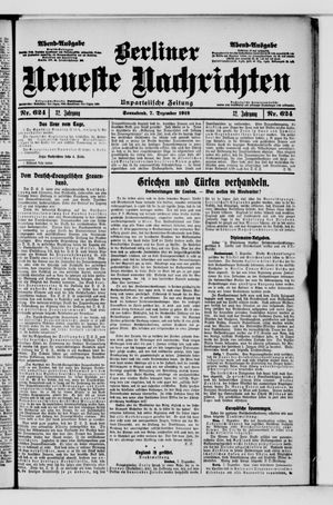 Berliner Neueste Nachrichten vom 07.12.1912