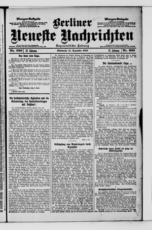 Berliner Neueste Nachrichten vom 11.12.1912