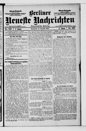 Berliner Neueste Nachrichten vom 14.12.1912