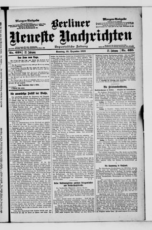 Berliner Neueste Nachrichten vom 15.12.1912