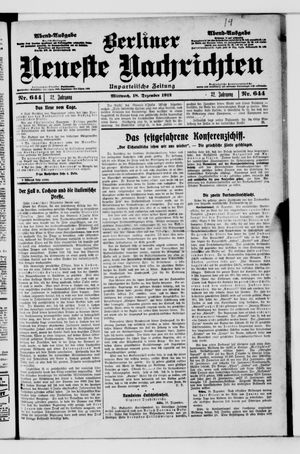 Berliner Neueste Nachrichten vom 18.12.1912