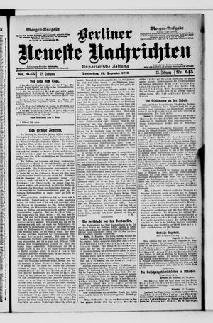 Berliner Neueste Nachrichten vom 19.12.1912