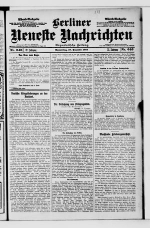 Berliner Neueste Nachrichten vom 19.12.1912