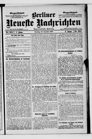 Berliner Neueste Nachrichten vom 24.12.1912