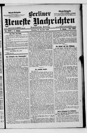 Berliner Neueste Nachrichten vom 24.12.1912