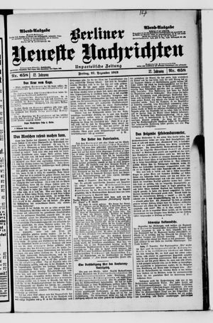 Berliner Neueste Nachrichten vom 27.12.1912