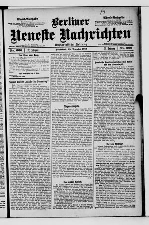 Berliner Neueste Nachrichten vom 28.12.1912