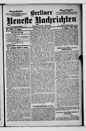 Berliner Neueste Nachrichten on Dec 29, 1912