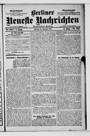 Berliner Neueste Nachrichten vom 30.12.1912