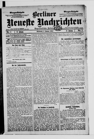 Berliner neueste Nachrichten vom 01.01.1913