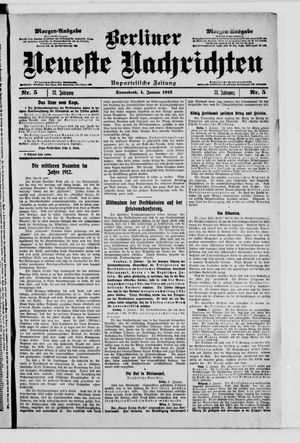 Berliner neueste Nachrichten vom 04.01.1913