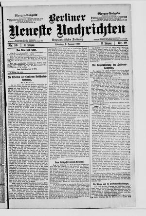 Berliner neueste Nachrichten on Jan 7, 1913
