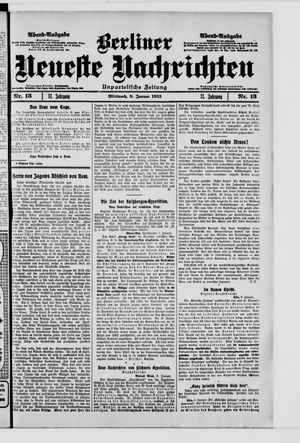 Berliner neueste Nachrichten vom 08.01.1913