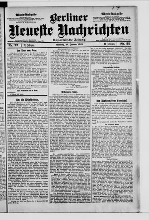 Berliner neueste Nachrichten vom 13.01.1913