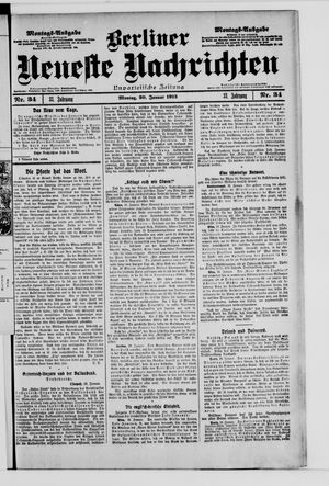 Berliner Neueste Nachrichten vom 20.01.1913