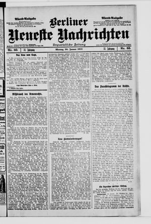 Berliner neueste Nachrichten vom 20.01.1913