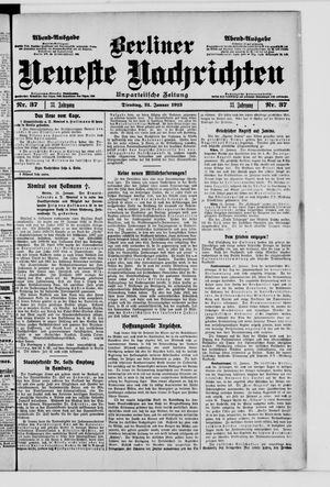 Berliner neueste Nachrichten on Jan 21, 1913