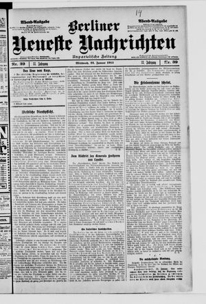 Berliner neueste Nachrichten vom 22.01.1913