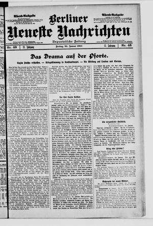Berliner neueste Nachrichten on Jan 24, 1913