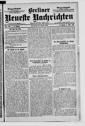 Berliner neueste Nachrichten vom 25.01.1913