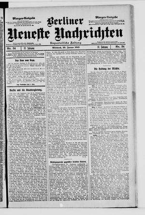 Berliner neueste Nachrichten on Jan 29, 1913