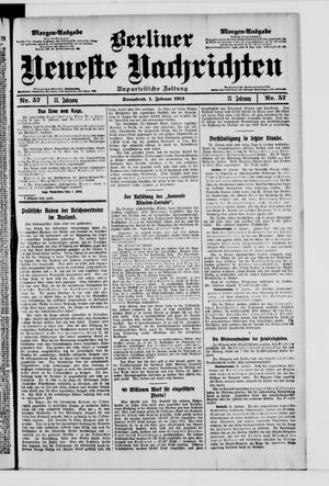 Berliner neueste Nachrichten vom 01.02.1913