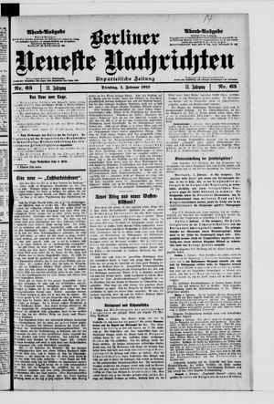 Berliner neueste Nachrichten on Feb 4, 1913