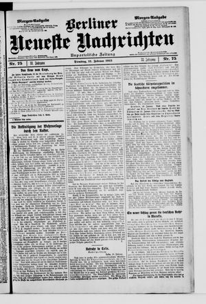 Berliner Neueste Nachrichten vom 11.02.1913