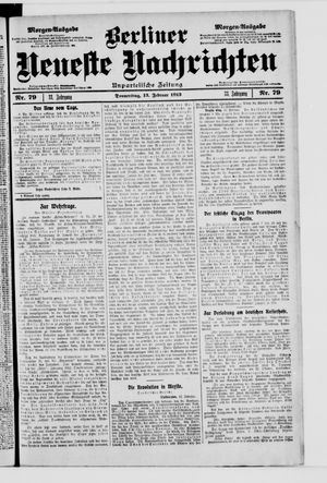 Berliner neueste Nachrichten vom 13.02.1913
