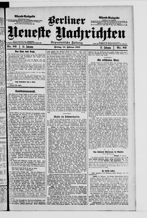 Berliner neueste Nachrichten vom 14.02.1913