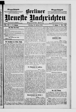 Berliner Neueste Nachrichten on Feb 18, 1913