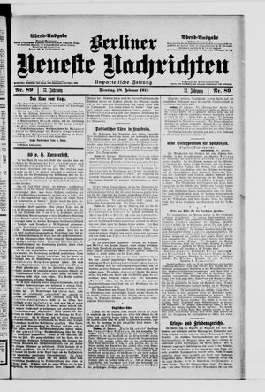 Berliner Neueste Nachrichten on Feb 18, 1913