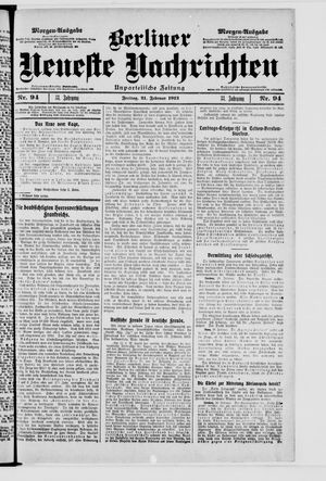 Berliner Neueste Nachrichten vom 21.02.1913