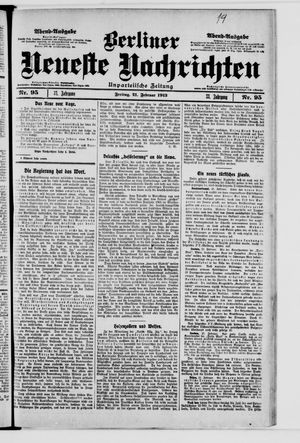 Berliner neueste Nachrichten vom 21.02.1913
