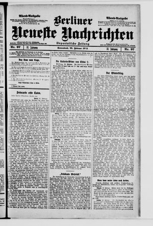 Berliner neueste Nachrichten vom 22.02.1913