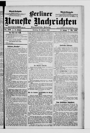 Berliner neueste Nachrichten on Feb 25, 1913