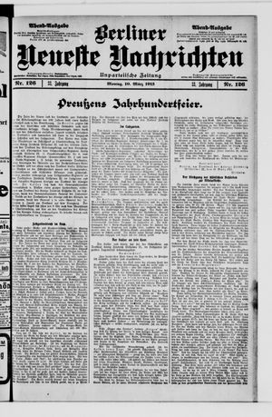 Berliner Neueste Nachrichten vom 10.03.1913