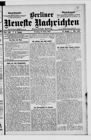 Berliner neueste Nachrichten vom 18.03.1913