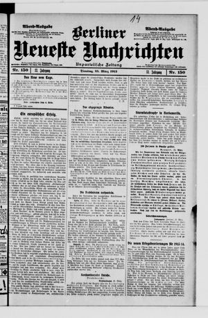 Berliner neueste Nachrichten vom 25.03.1913