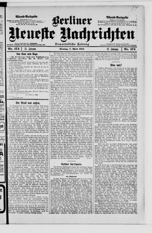 Berliner Neueste Nachrichten vom 07.04.1913