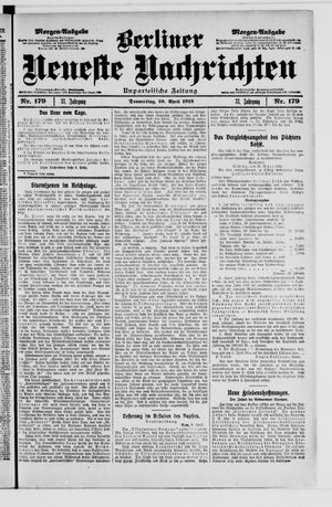 Berliner neueste Nachrichten vom 10.04.1913