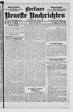 Berliner neueste Nachrichten vom 11.04.1913