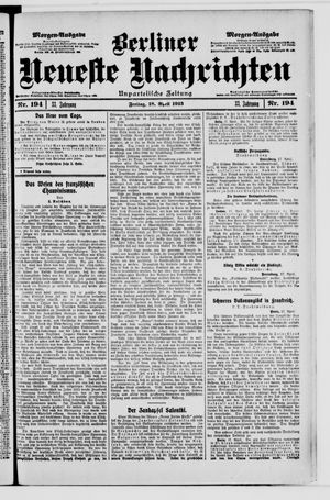 Berliner Neueste Nachrichten vom 18.04.1913