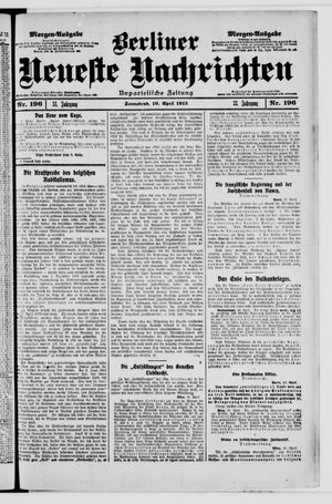Berliner Neueste Nachrichten on Apr 19, 1913