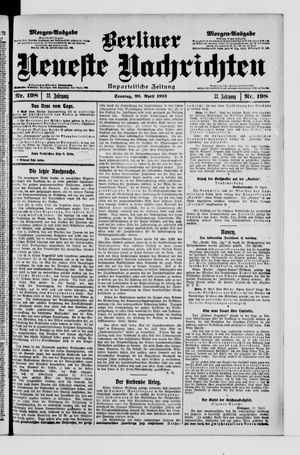 Berliner Neueste Nachrichten vom 20.04.1913