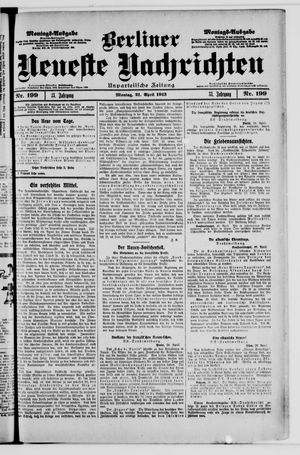 Berliner Neueste Nachrichten vom 21.04.1913